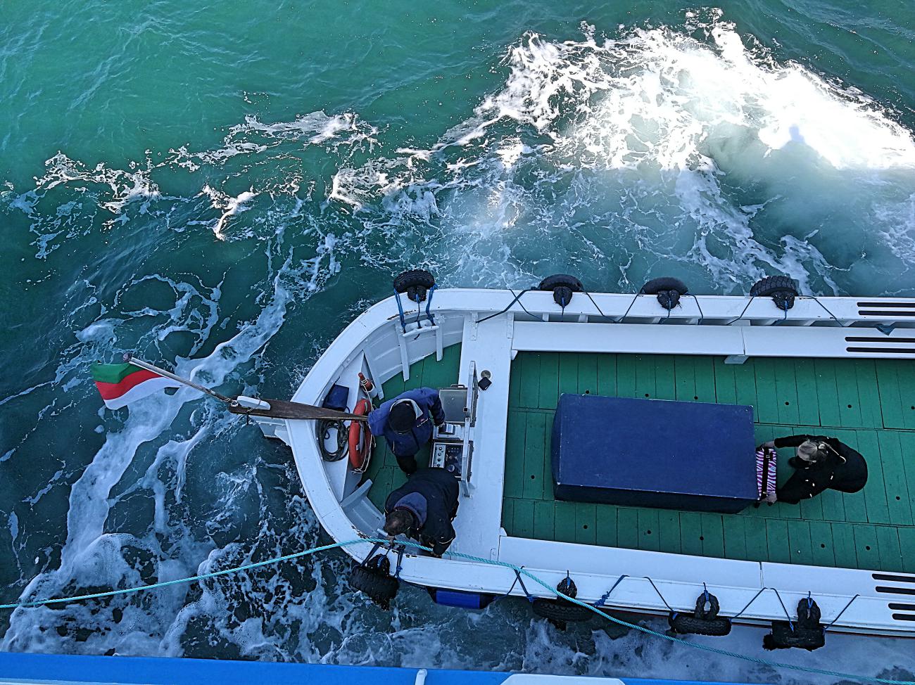 Kurztrip nach Helgoland. Boot von oben