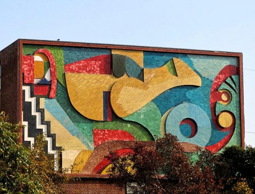 Indien Chandigarh Mosaik-Gebäude