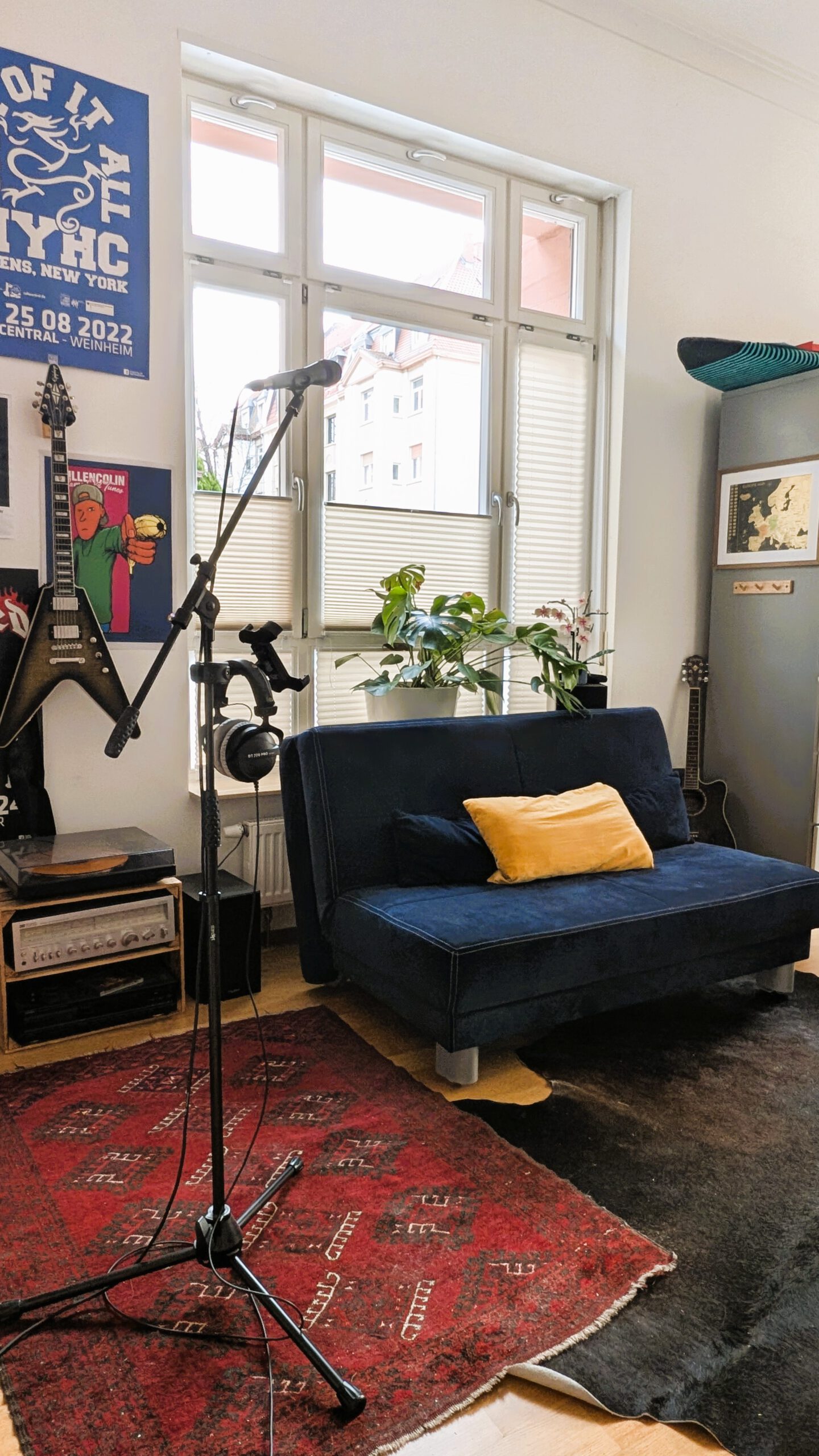 Modernes Plissee ohne Bohren am Fenster mit stilvollem Wohnambiente